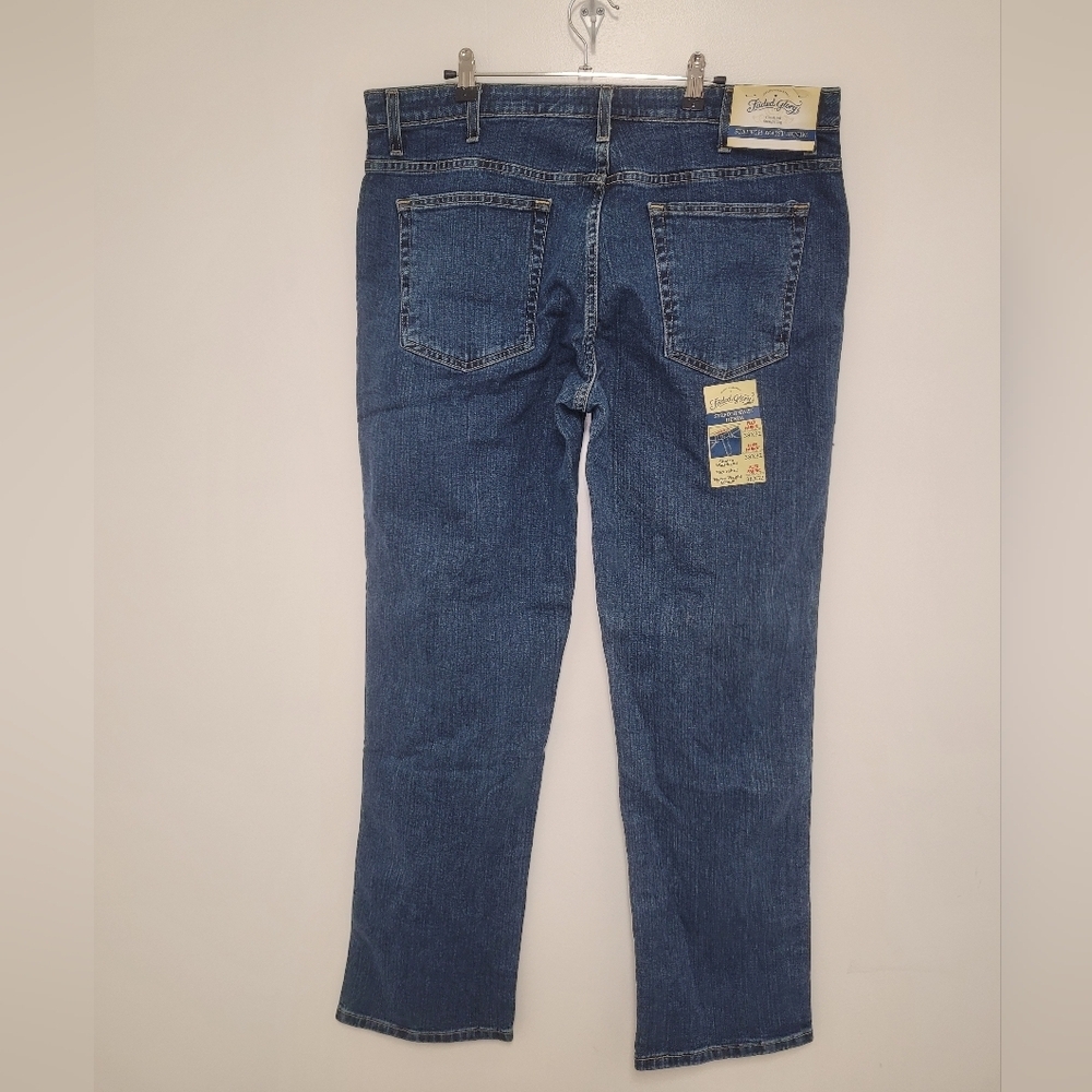 NWT Faded Glory Stretch Waist Denim Classic Fit Straight Leg Jeans sz 38 x 32